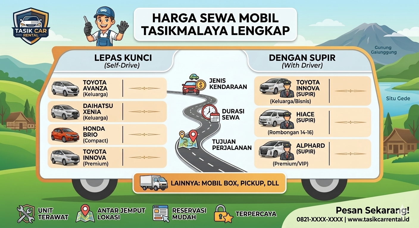 Harga Sewa Mobil di Tasikmalaya Lengkap untuk Berbagai Jenis Kendaraan